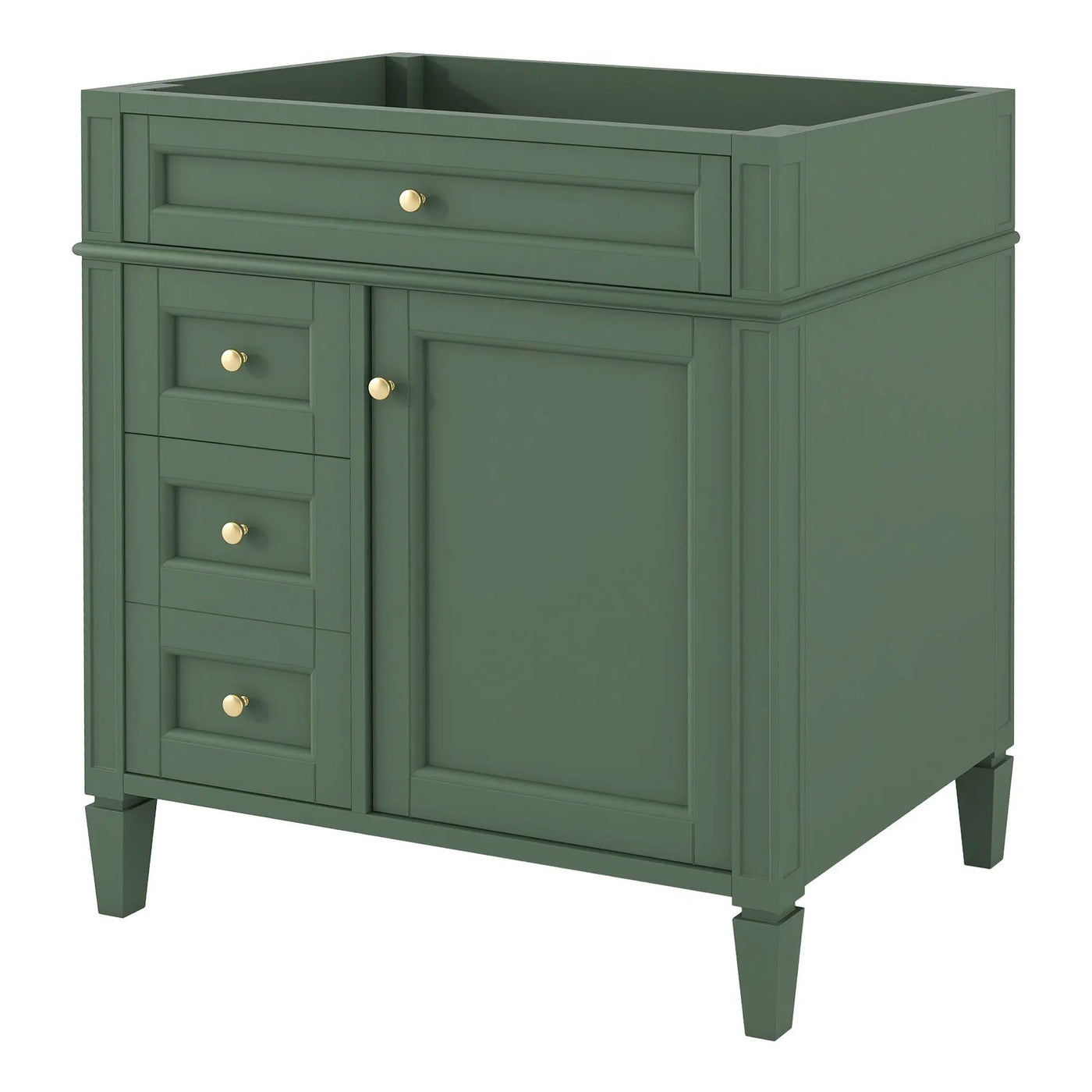 Bathroom Vanity With 2 Drawers And Tip-Out Drawer, Storage Cabinet by HouseOfZazla