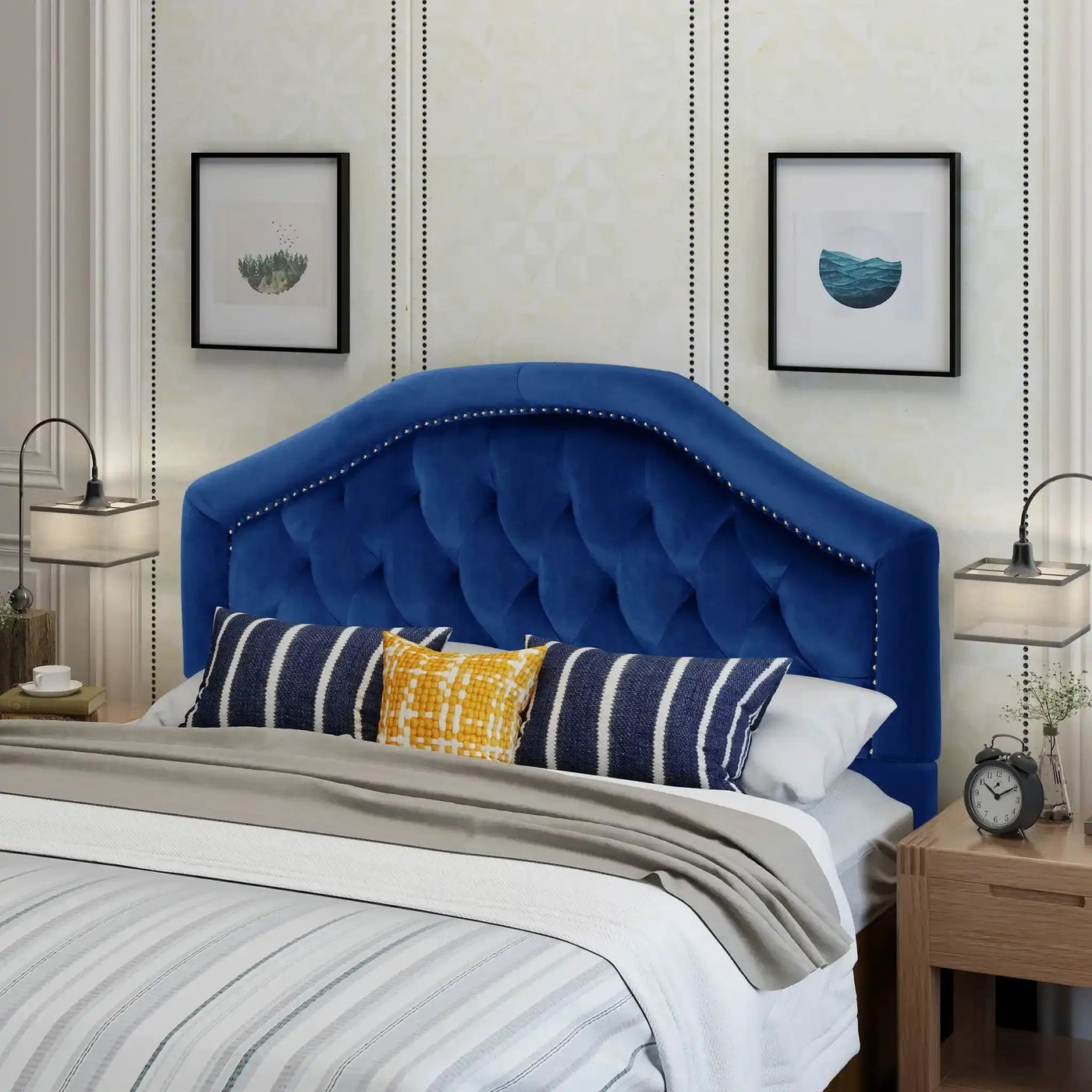 Kaarina Contemporary Tufted Fabric Headboard by HouseOfZazla