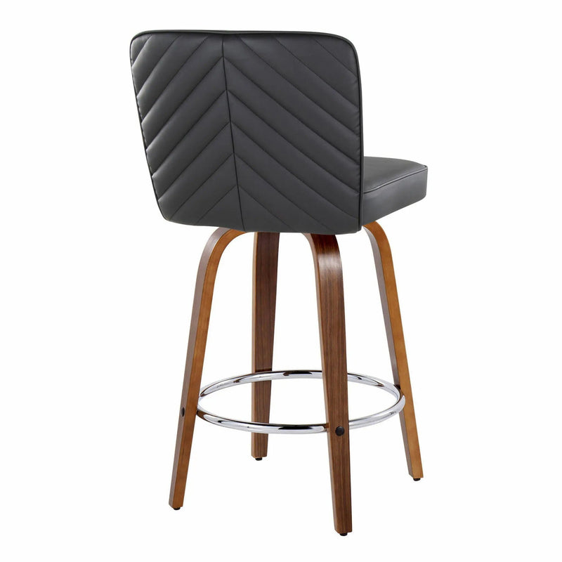 Henry - Contemporary Fixed Height Counter Stool With Swivel With Round Footrest (Set of 2) by HouseOfZazla