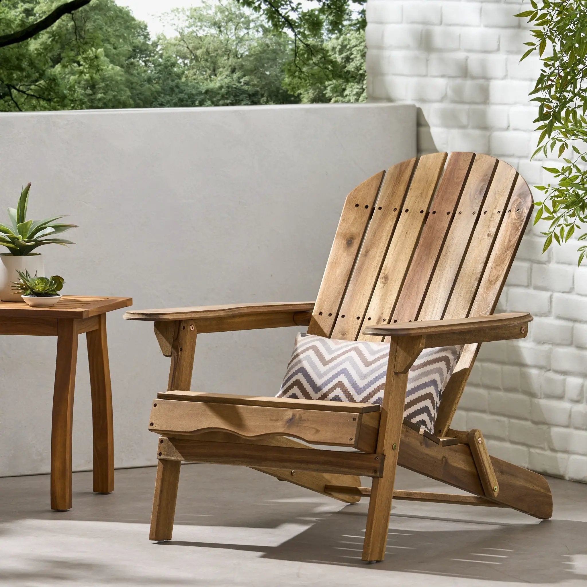 Folding Adirondack Chair Wooden Accent Furniture Lounge Chair by HouseOfZazla