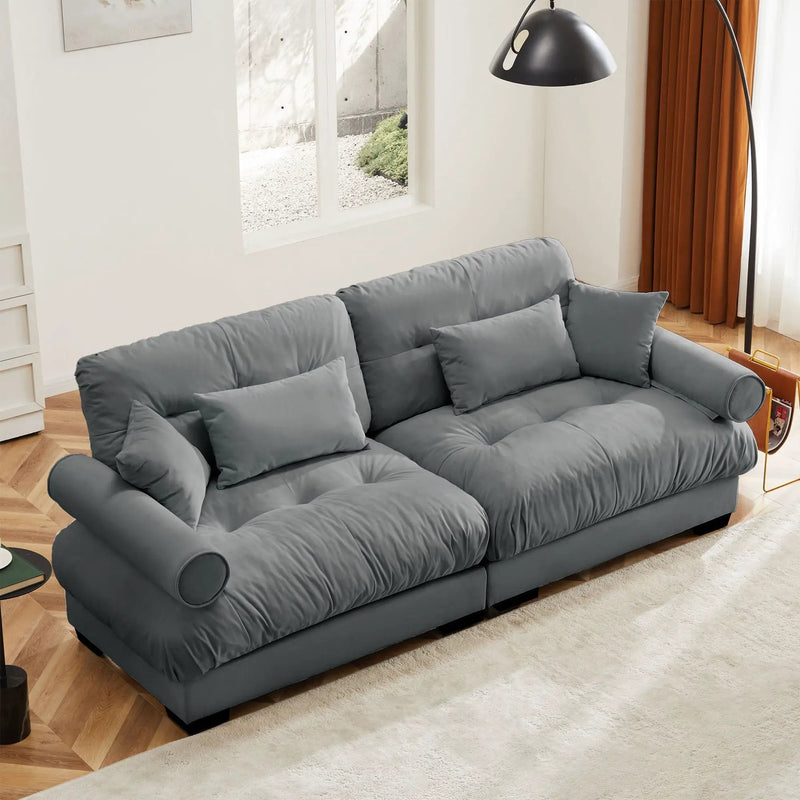 Modern Oversize Sofa With Cloud Like Comfort, Featuring Waist And Throw Pillows by Unique Piece Furniture
