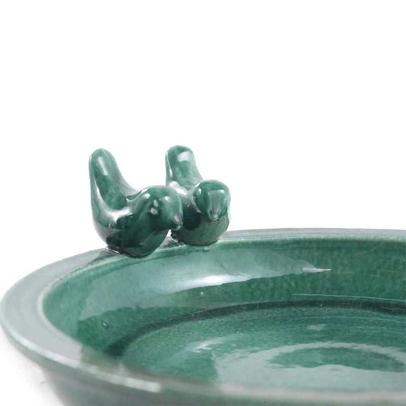 Handmade Ceramic Bird Bath, 11.8 Inch Forest by HouseOfZazla