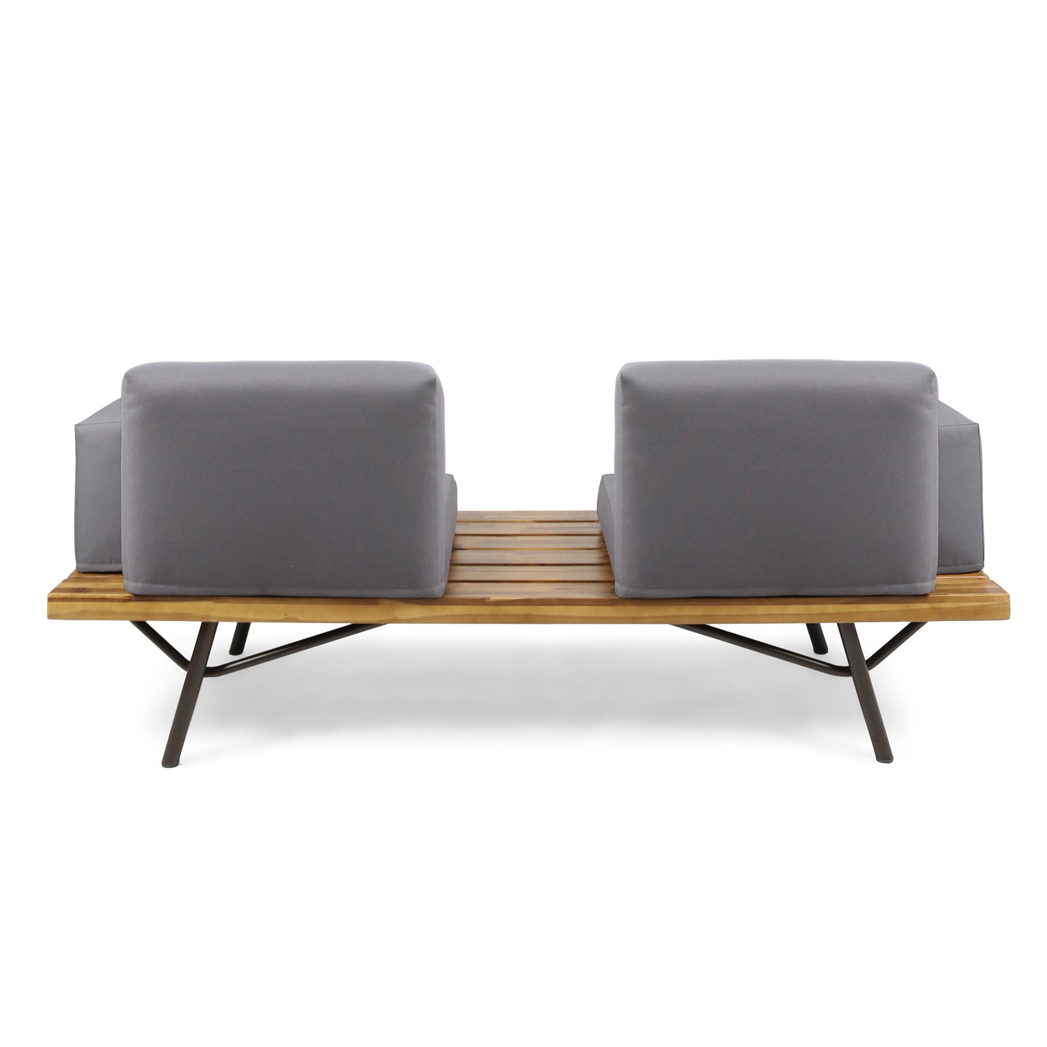 Outdoor Sofa With Cushions And Iron Legs - Dark Gray by HouseOfZazla