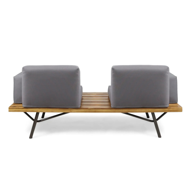 Outdoor Sofa With Cushions And Iron Legs - Dark Gray by HouseOfZazla