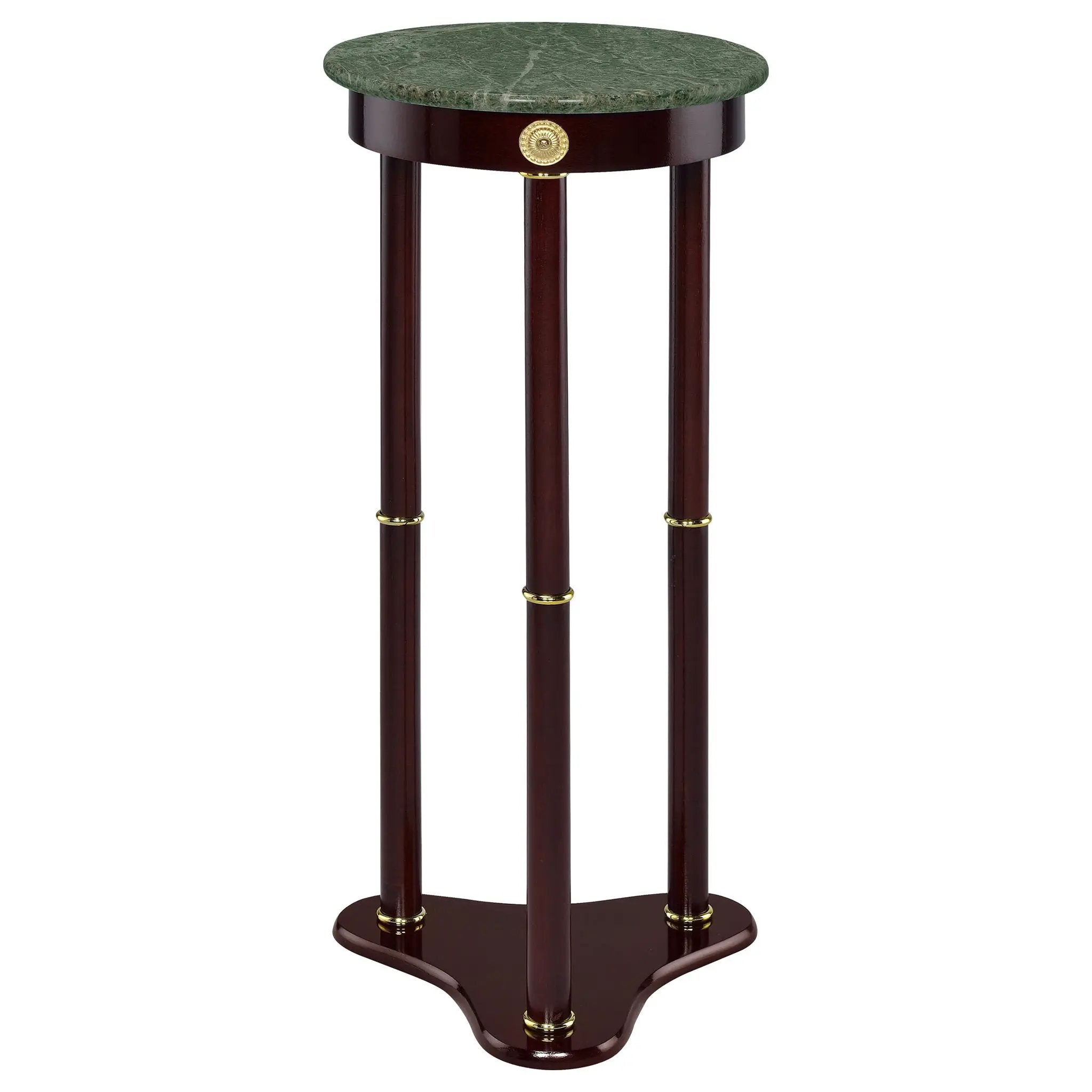 Edie Round Marble Top Plant Stand Merlot by Unique Piece Furniture