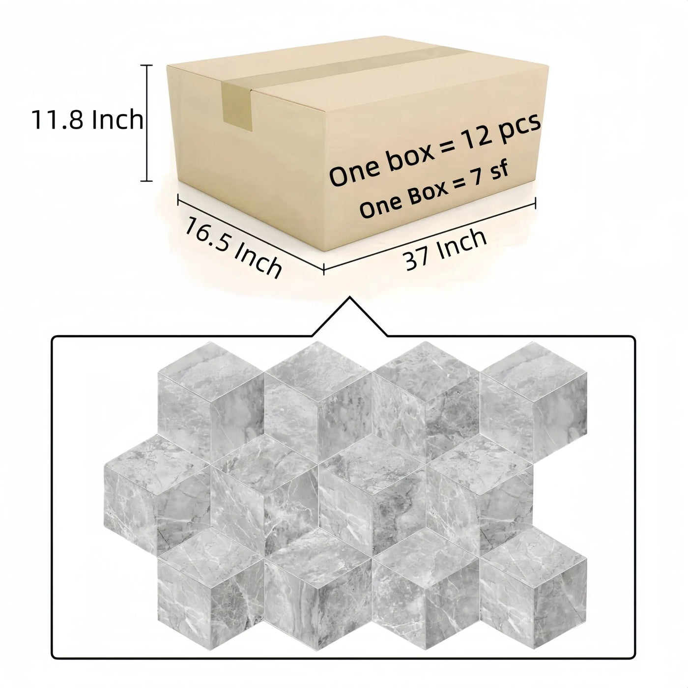 Hexagon Natural Marble Polished Tile For Wall And Floor (Set of 12) by HouseOfZazla