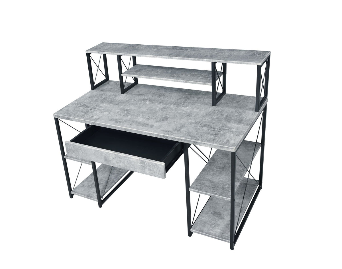 Amiel All Purpose Writing Desk with Storage - Black, Dark Gray, or White, photo 5 of 12