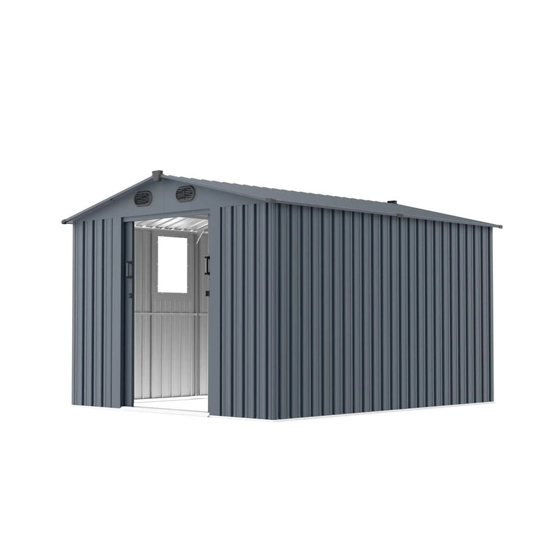 [08X10FT] Alora Large Outdoor Metal Storage Tool Shed With Window And Lockable Doors (SAK32987) by SAKSBY WHOLESALE