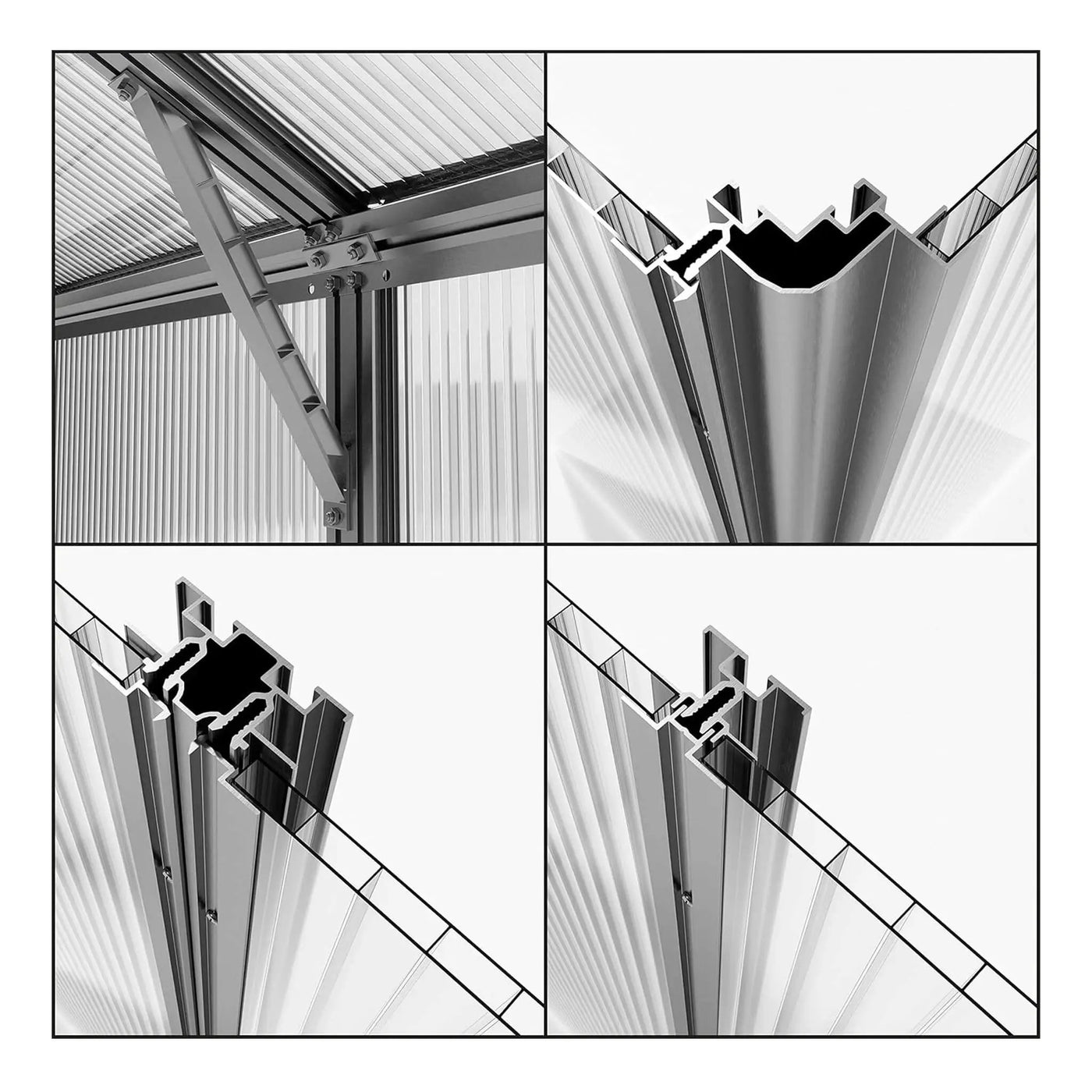 [08X12FT] Heavy-Duty Polycarbonate Outdoor Greenhouse With Aluminum Frame And Sliding Doors (SAK90426) by SAKSBY WHOLESALE