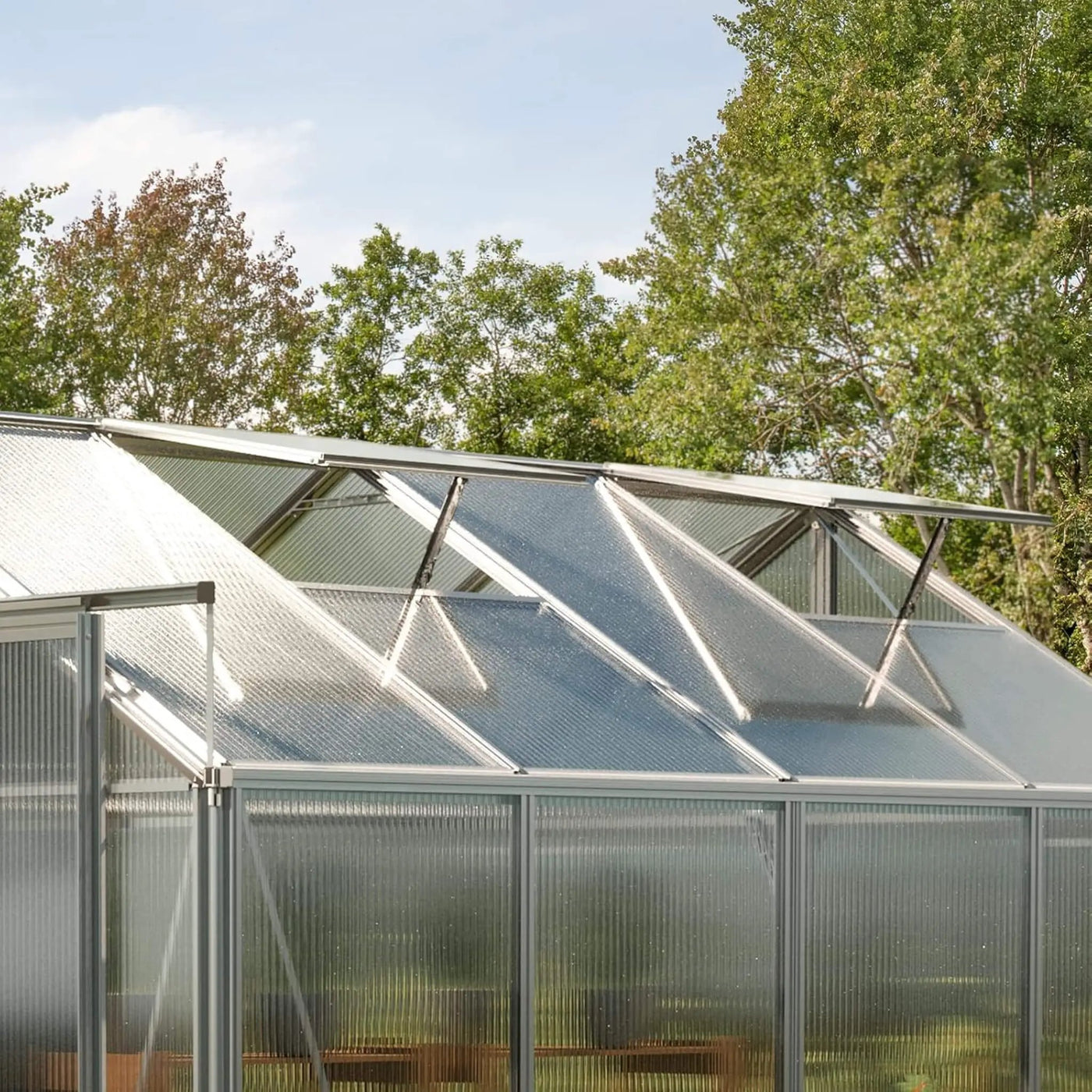 [08X12FT] Heavy-Duty Polycarbonate Outdoor Greenhouse With Aluminum Frame And Sliding Doors (SAK90426) by SAKSBY WHOLESALE