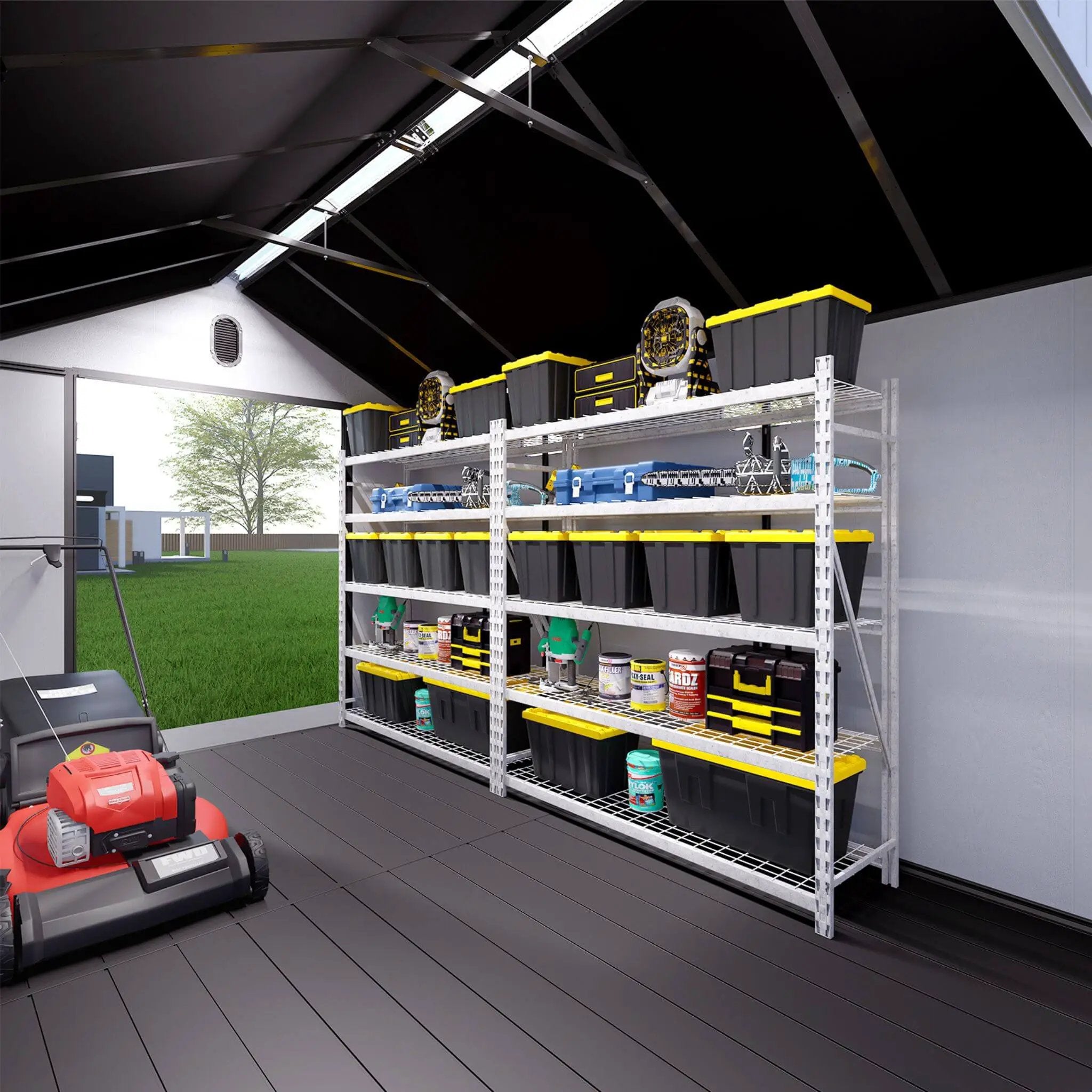 [08X12FT] Alora Large Polypropylene Storage Shed With Reinforced Floor And Lockable Swing Doors (SAK07451) by SAKSBY WHOLESALE