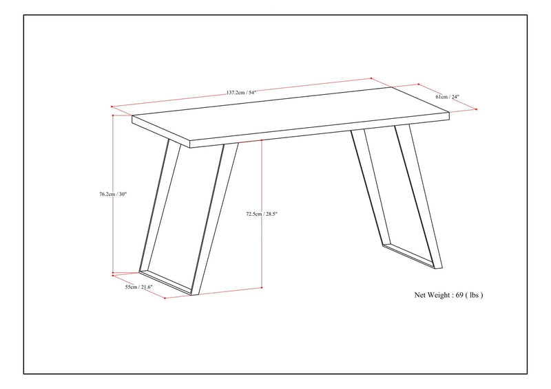 Lowry - Flat Top Desk - Rustic Natural Aged Brown by Unique Piece Furniture