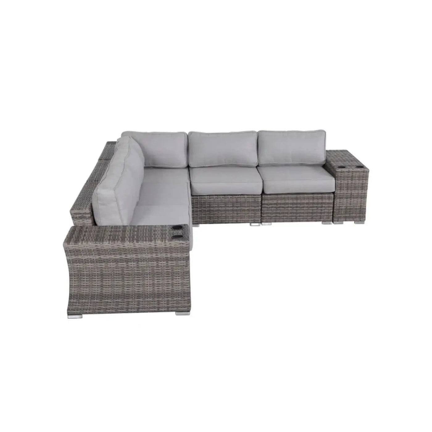 Rattan Sectional Sofa Set With Cushions by HouseOfZazla