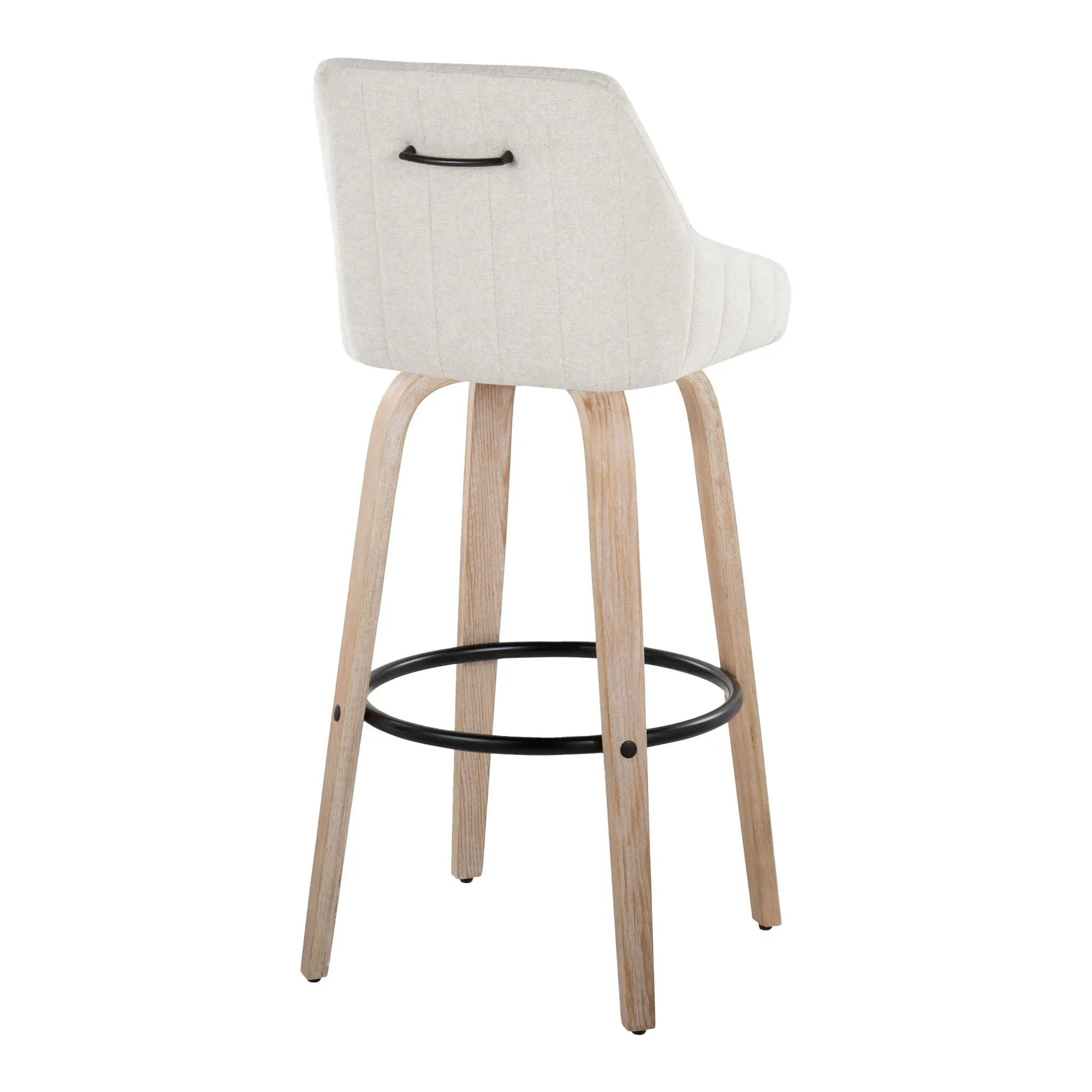 Hannah - Transitional Fixed Height Barstool With Swivel With Round Footrest (Set of 2) by Unique Piece Furniture