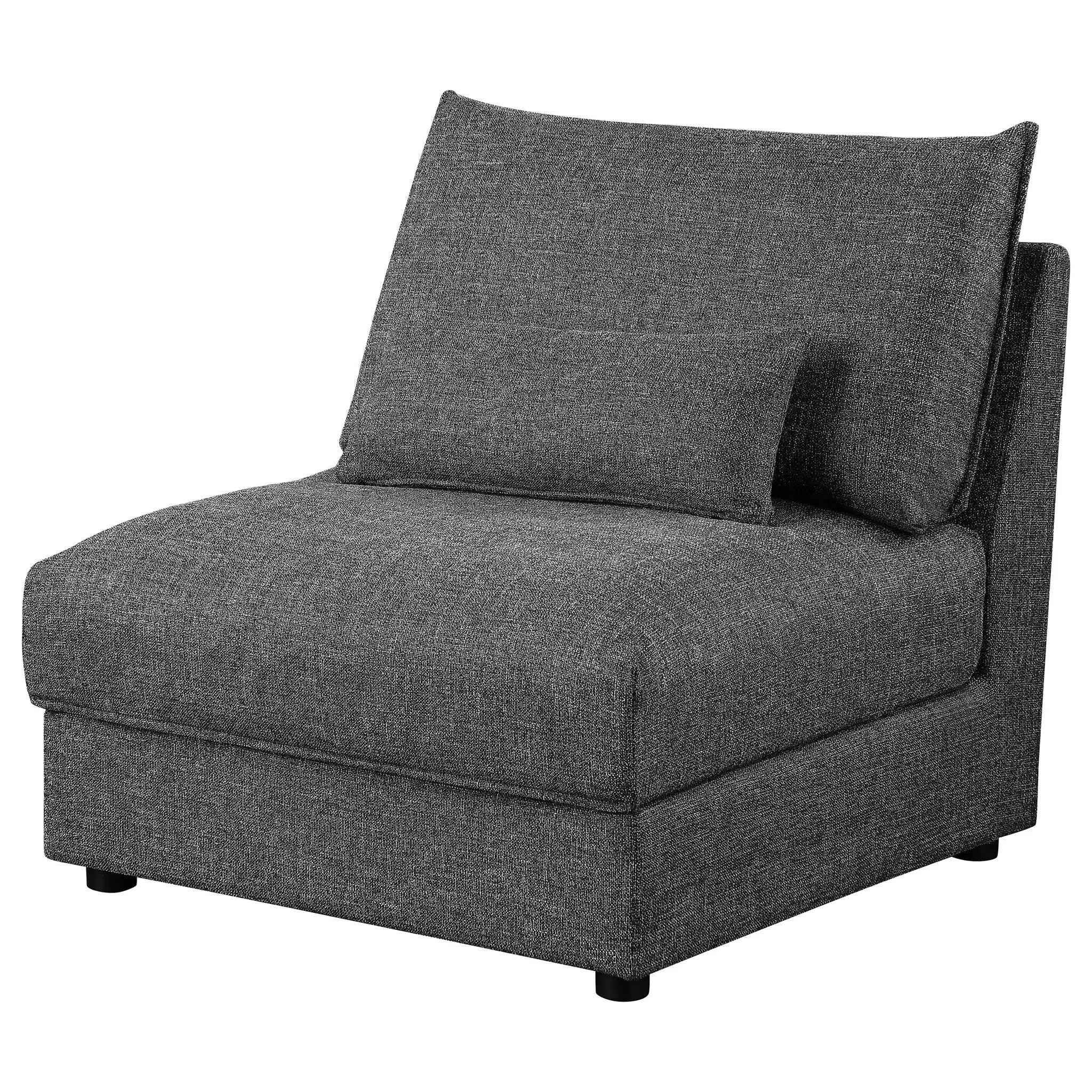 Sasha Upholstered Armless Chair Barely Black by Unique Piece Furniture