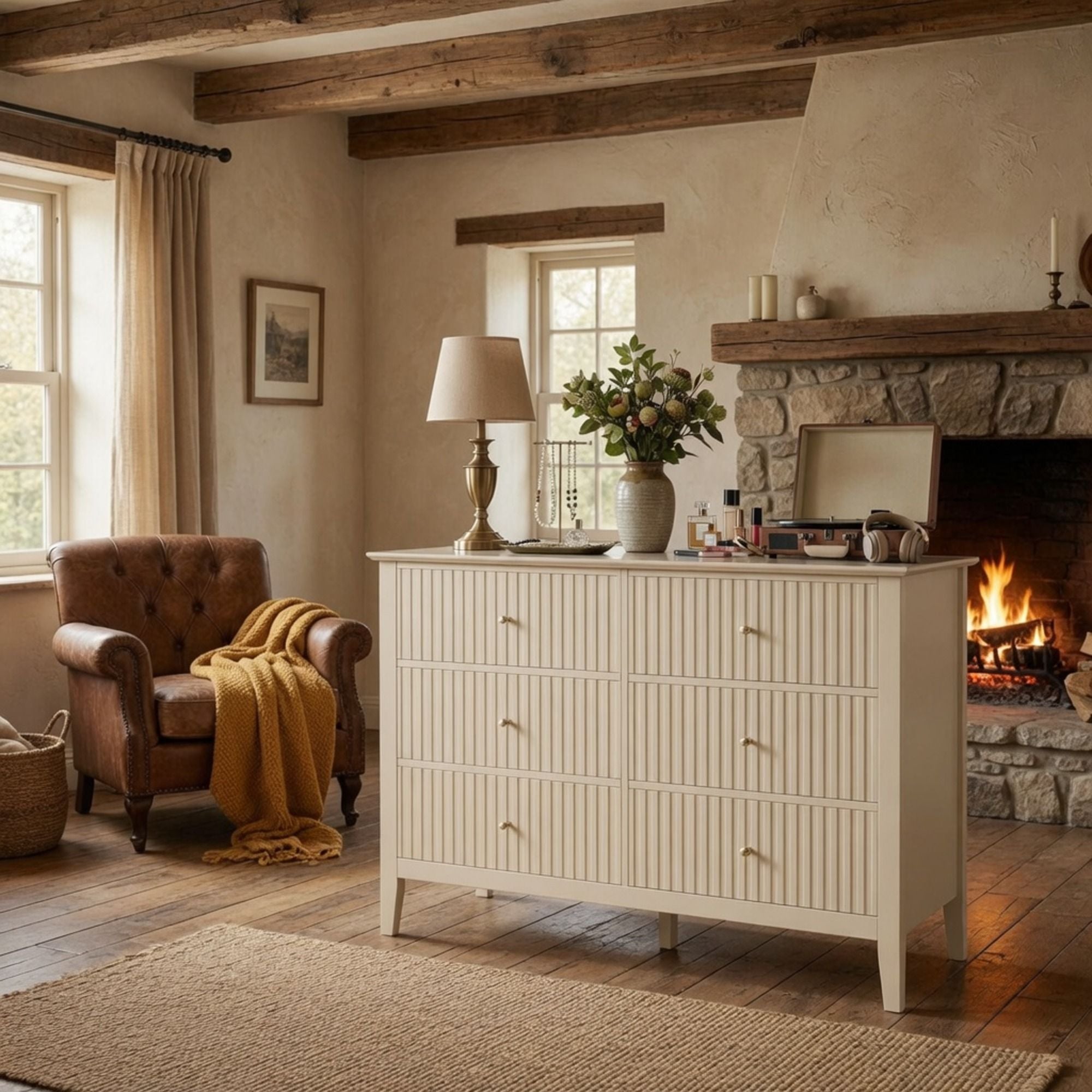 Modern 6 Drawer Fluted Dresser by HouseOfZazla