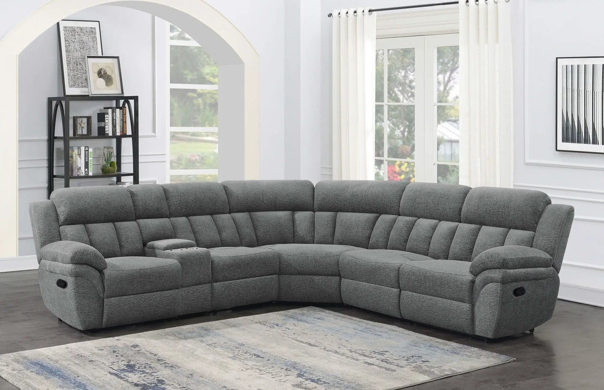 Bahrain 6-piece Modular Reclining Sectional Sofa Charcoal by Unique Piece Furniture