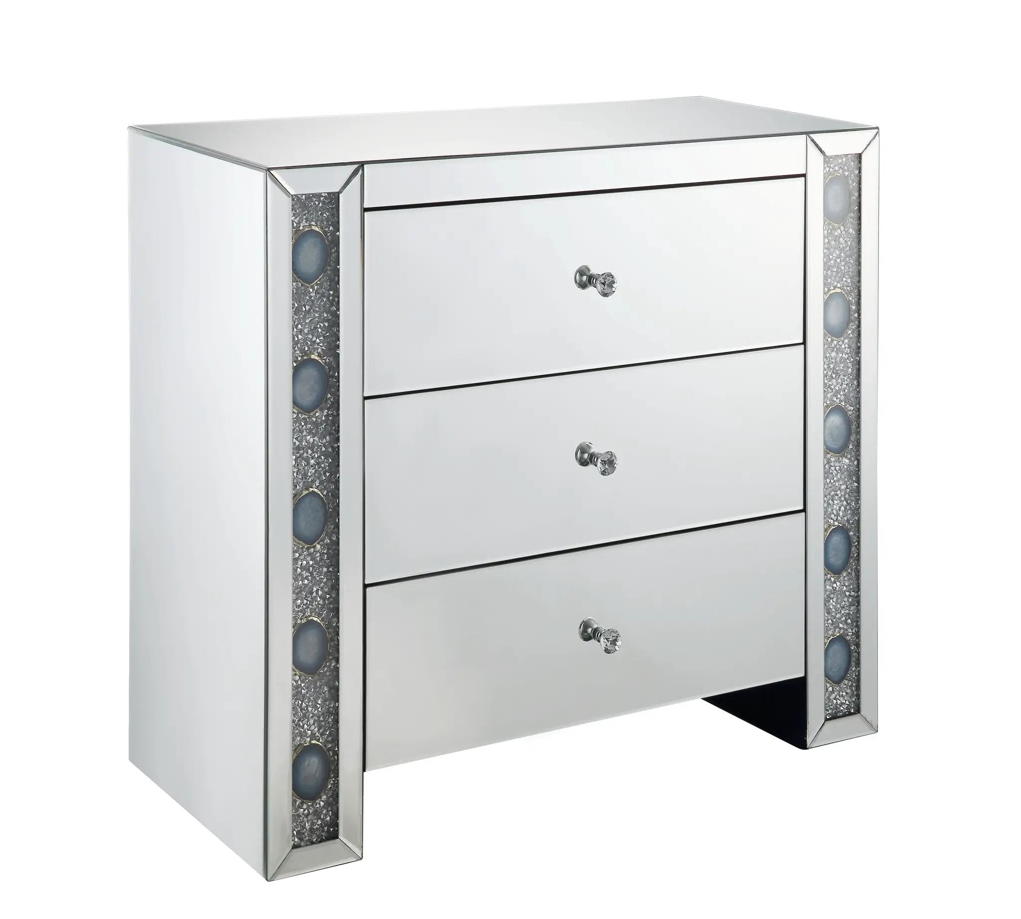 Sonia Mirrored & Faux Agate Console Cabinet (Assembled) by HouseOfZazla