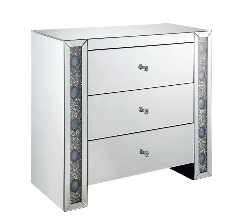 Sonia Mirrored & Faux Agate Console Cabinet (Assembled) by HouseOfZazla