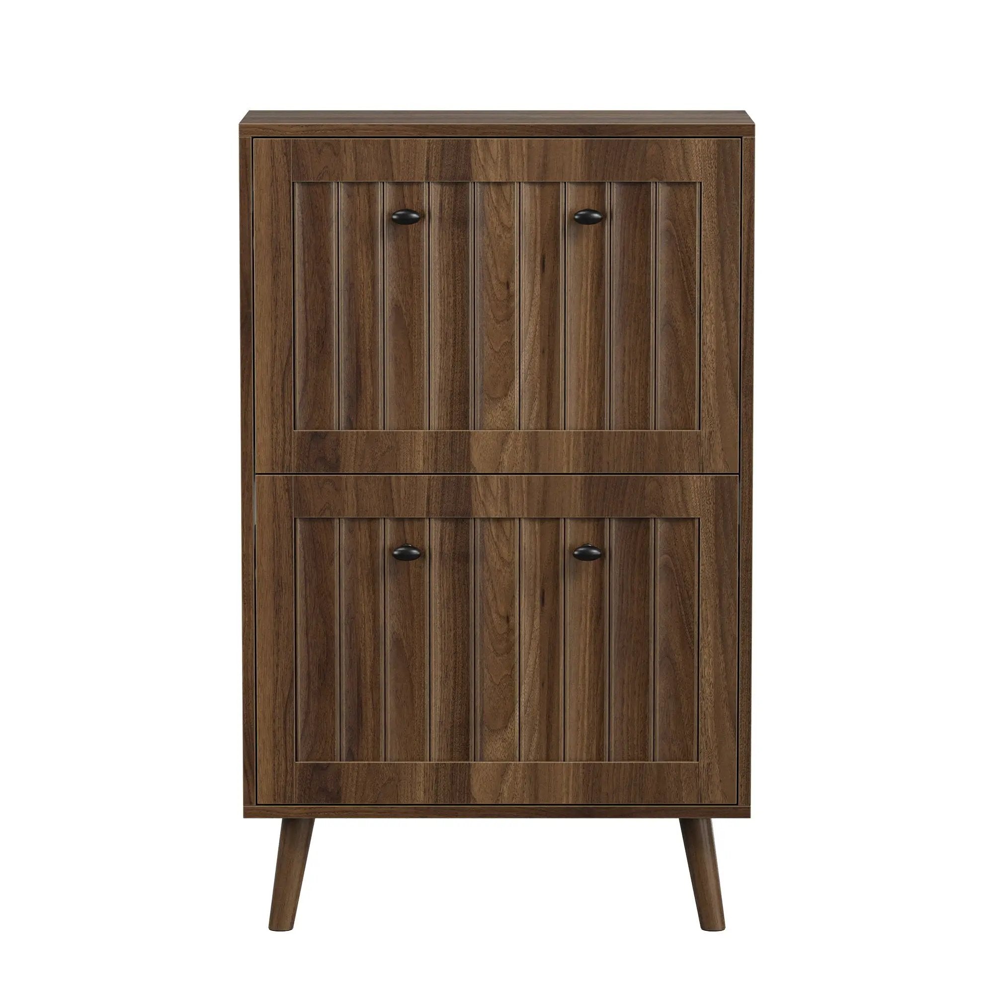 Shoe Cabinet, Upright Storage Unit - Walnut by Unique Piece Furniture