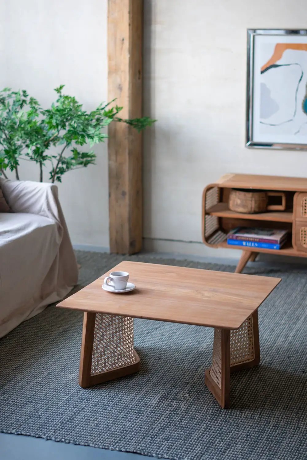Teak Coffee Table - Natural Wood / Brown by HouseOfZazla