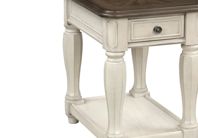Chairside Table With Storage - Antique White by Unique Piece Furniture