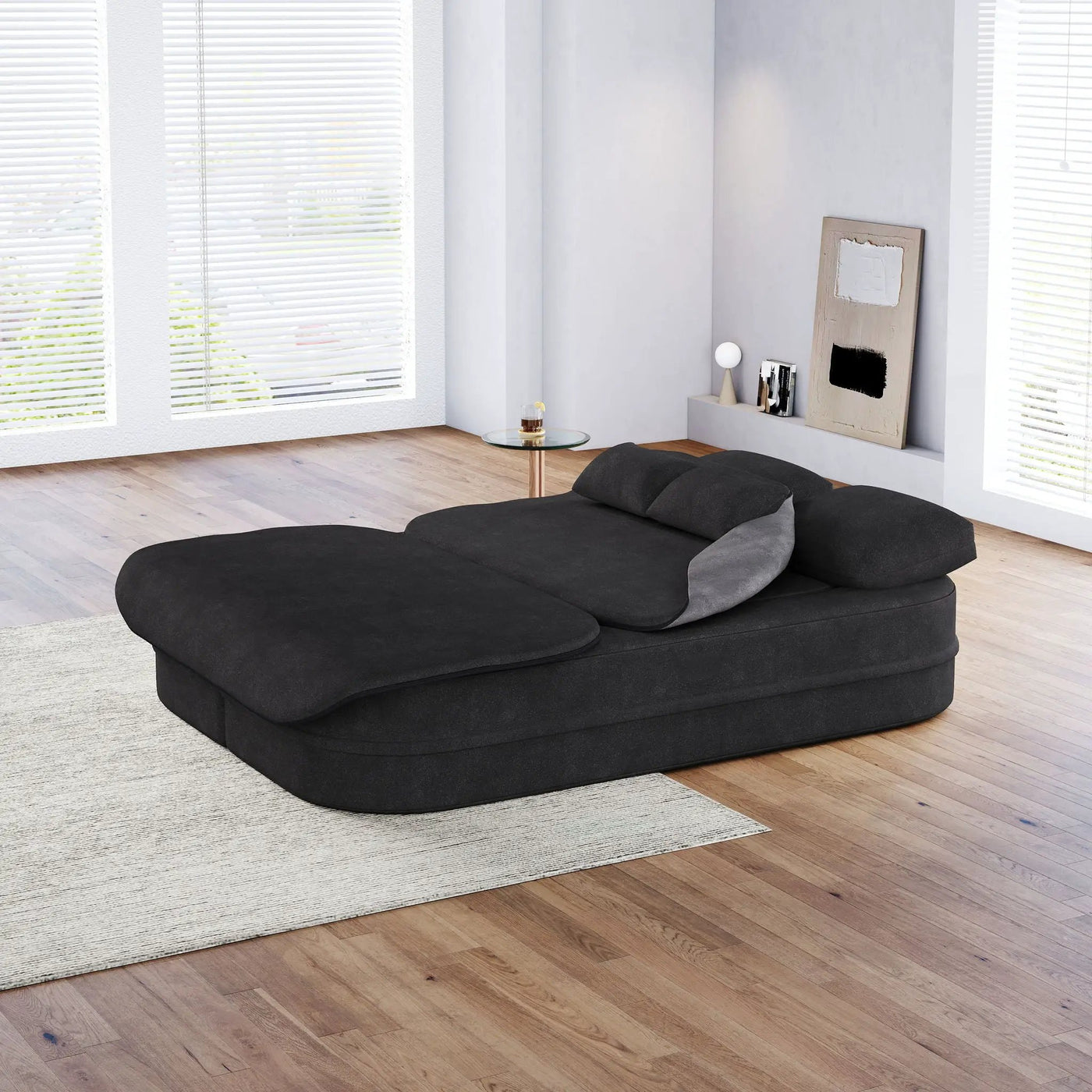 2 In 1 Foldable Sofa Bed With Multi Functional Blanket, Floor Lounge Sofa by HouseOfZazla