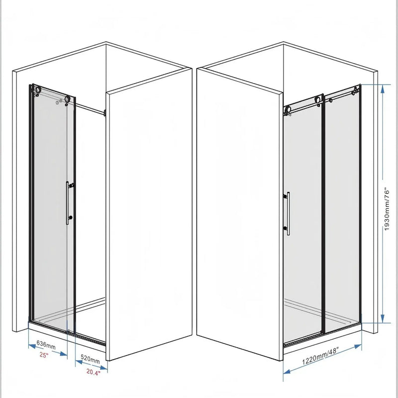 Frameless Shower Door With Handle by HouseOfZazla