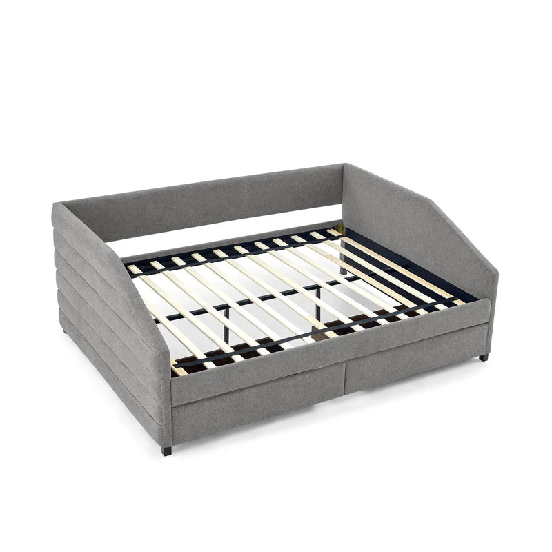 Elegant Daybed With Trundle Upholstered Tufted Sofa Bed by HouseOfZazla