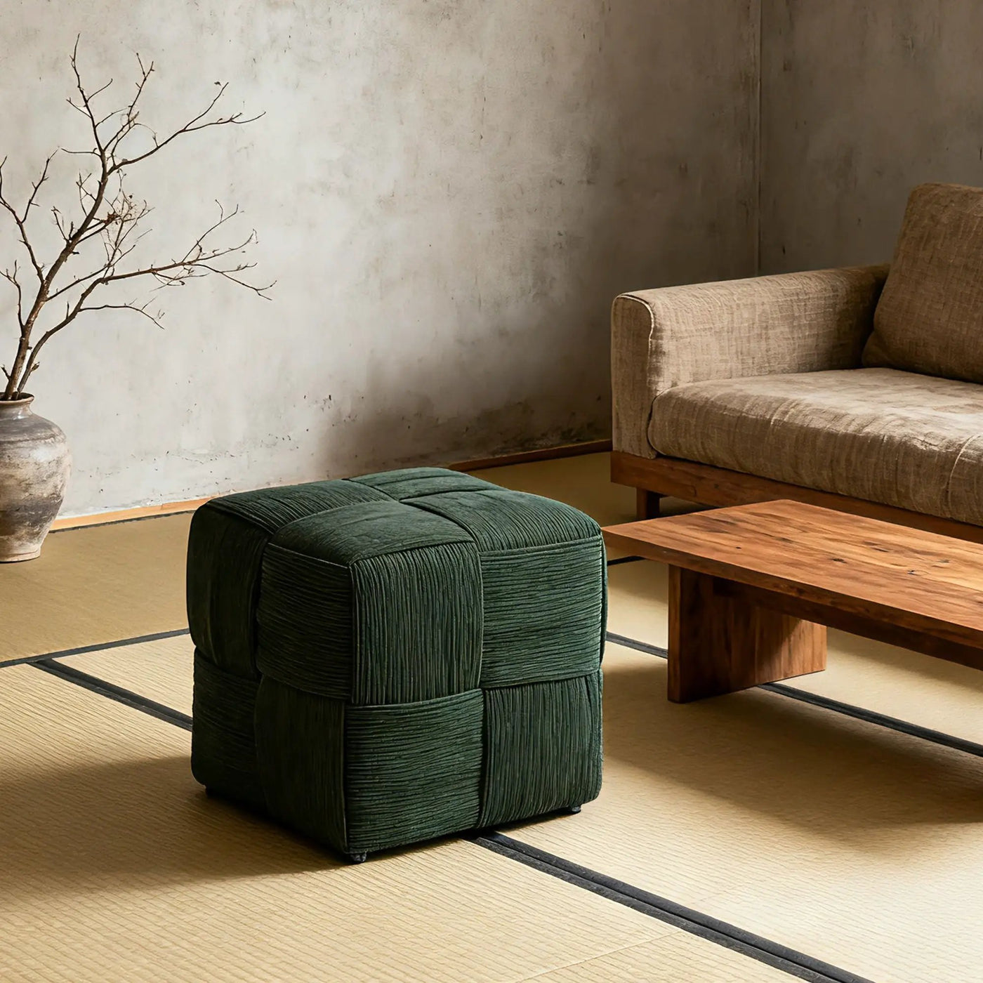 Modern Ottoman Foot Rest With Woven Design by HouseOfZazla