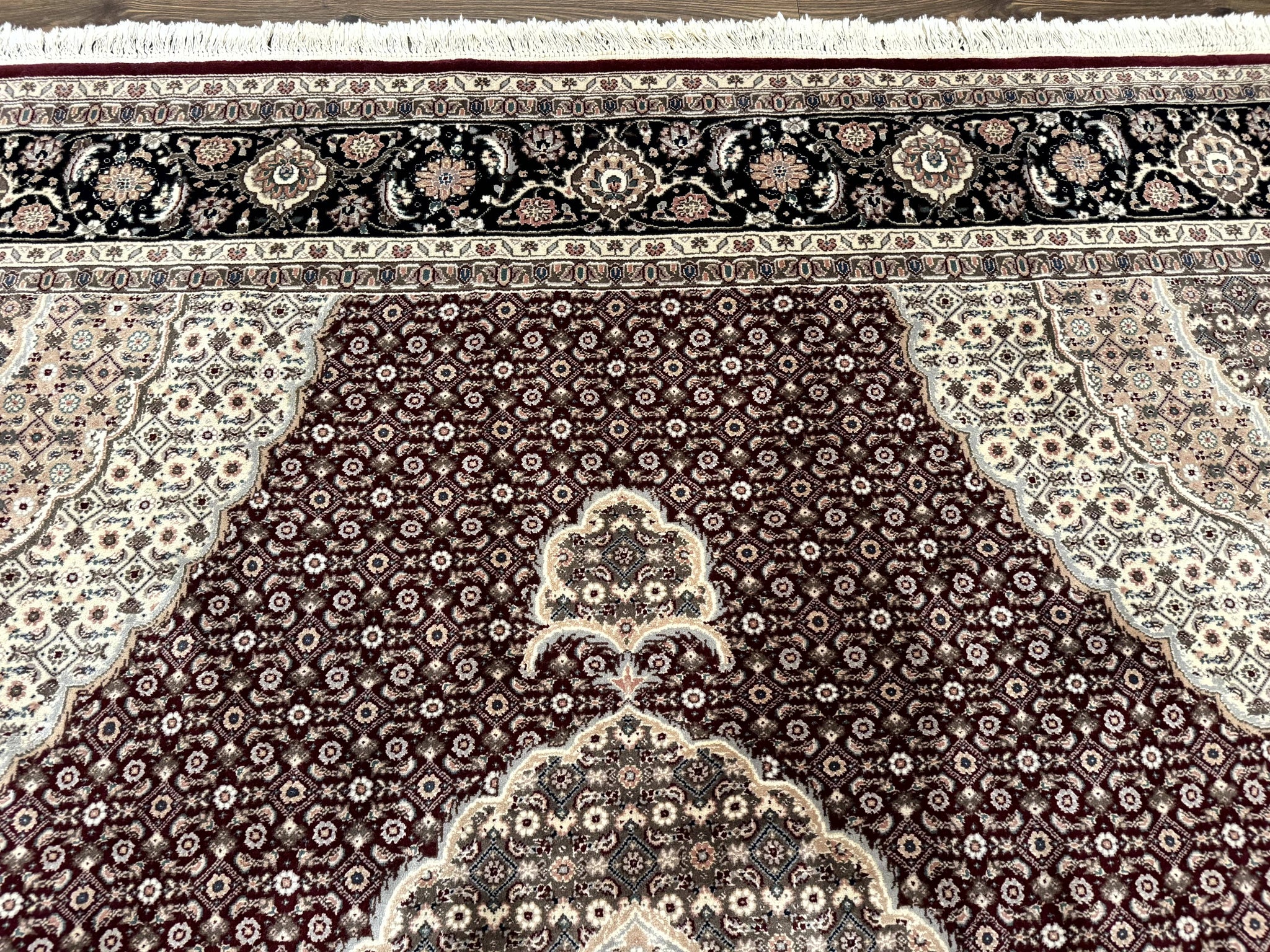 Sino Persian Rug 8x10, Herati, Elegant Oriental Carpet, Dark Maroon by Jewel Rugs