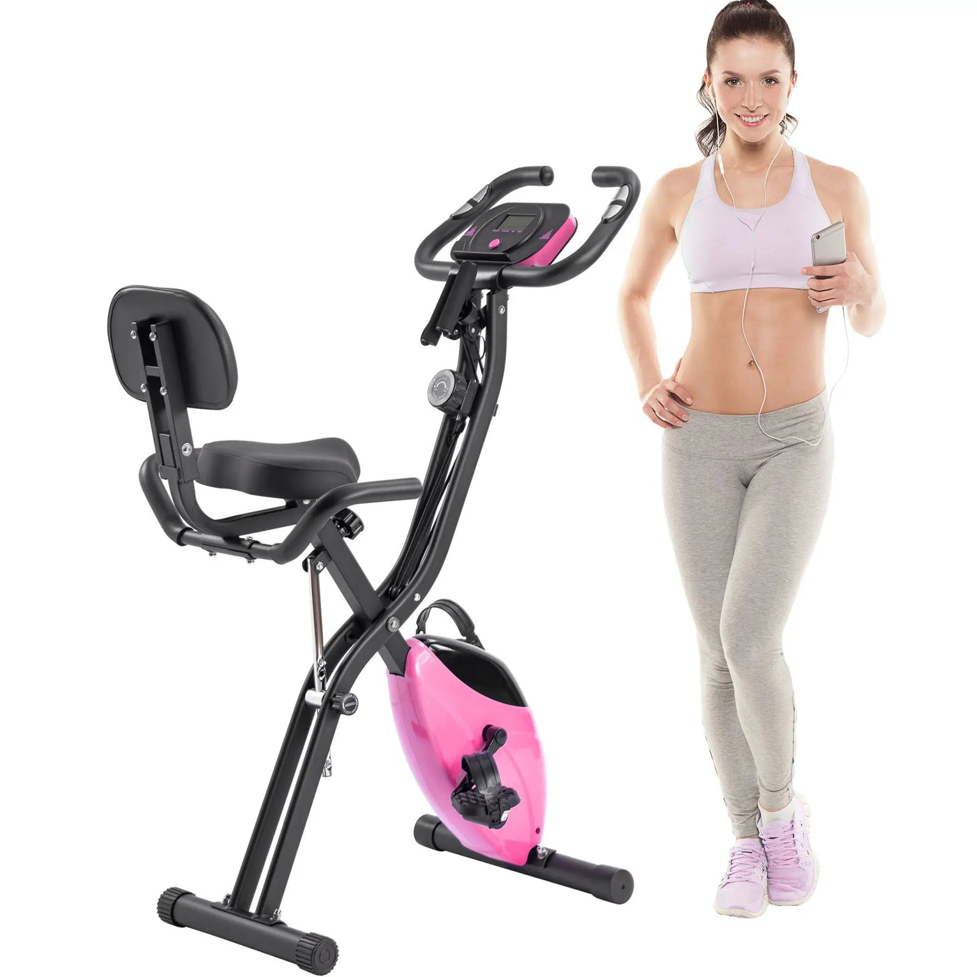 Exercise Bike Folding Stationary Bikes For Home With 16 Level Magnetic Resistance by HouseOfZazla