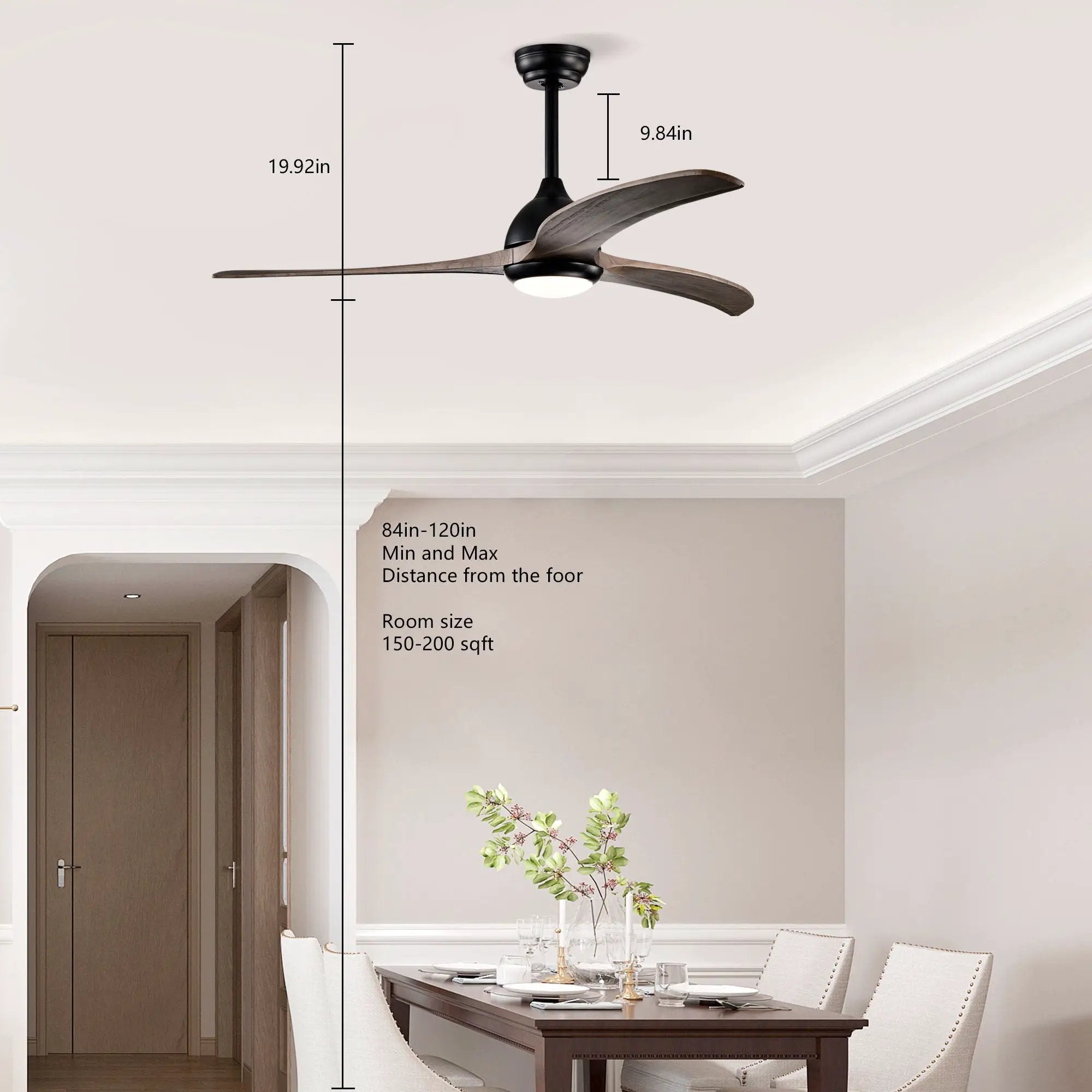 Indoor Outdoor Ceiling Fan With Light With Remote Control, Noiseless Reversible Motor, 6 Speed, 3 Color by HouseOfZazla