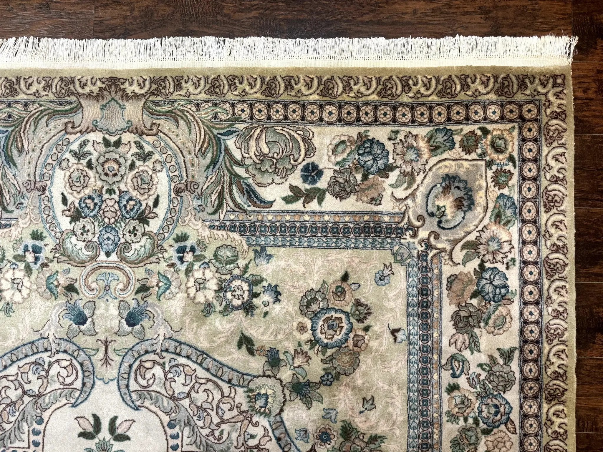Pak Persian Rug 8 x 10.6, Elegant Oriental Carpet, Floral Medallion, Vintage Handmade Wool Rug, FIne 240 KPSI by Jewel Rugs