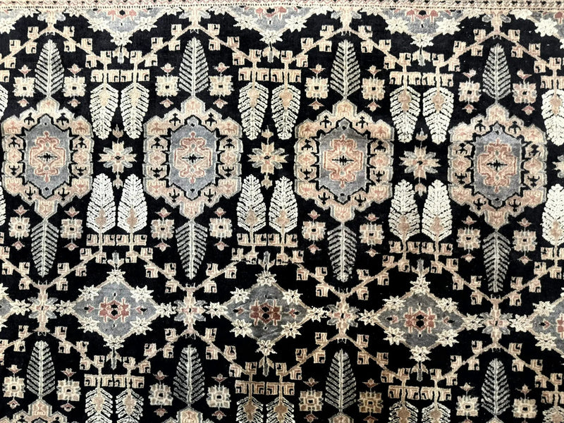 Turkoman Bokhara Rug 6x9, Pakistani Carpet, Black, Hand Knotted by Jewel Rugs