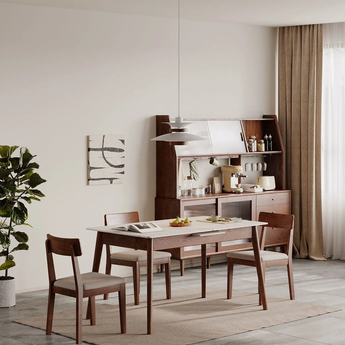 Round Corner Diagonal Leg Telescopic Table For 6 - 8 People To Meet Dining Table by HouseOfZazla