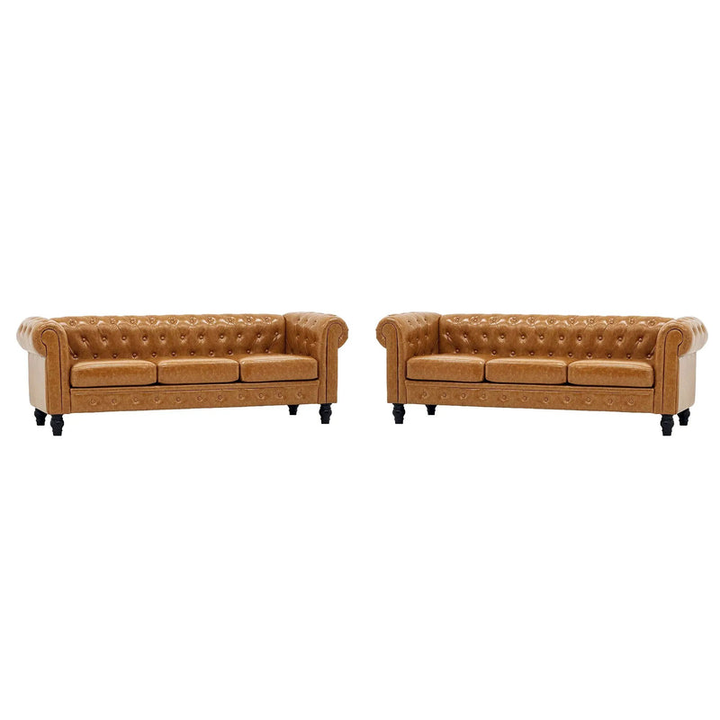 Elegant 2-Piece PU Sofa Set for Living Room by HouseOfZazla