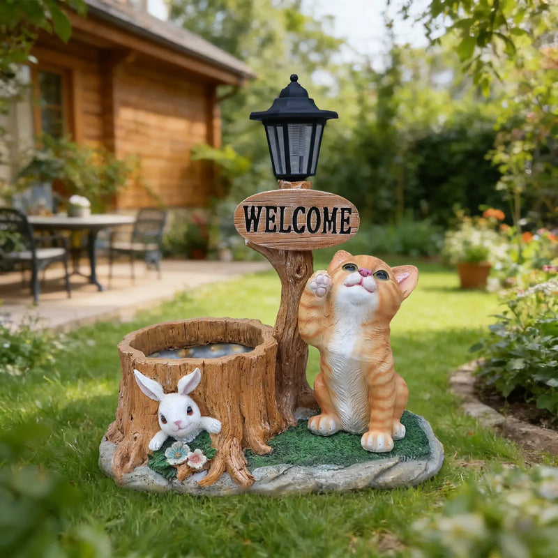 Cute Cat Planter Statue Garden Decor by HouseOfZazla