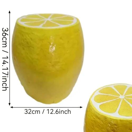 Yellow Lemon Fruit Stool by HouseOfZazla
