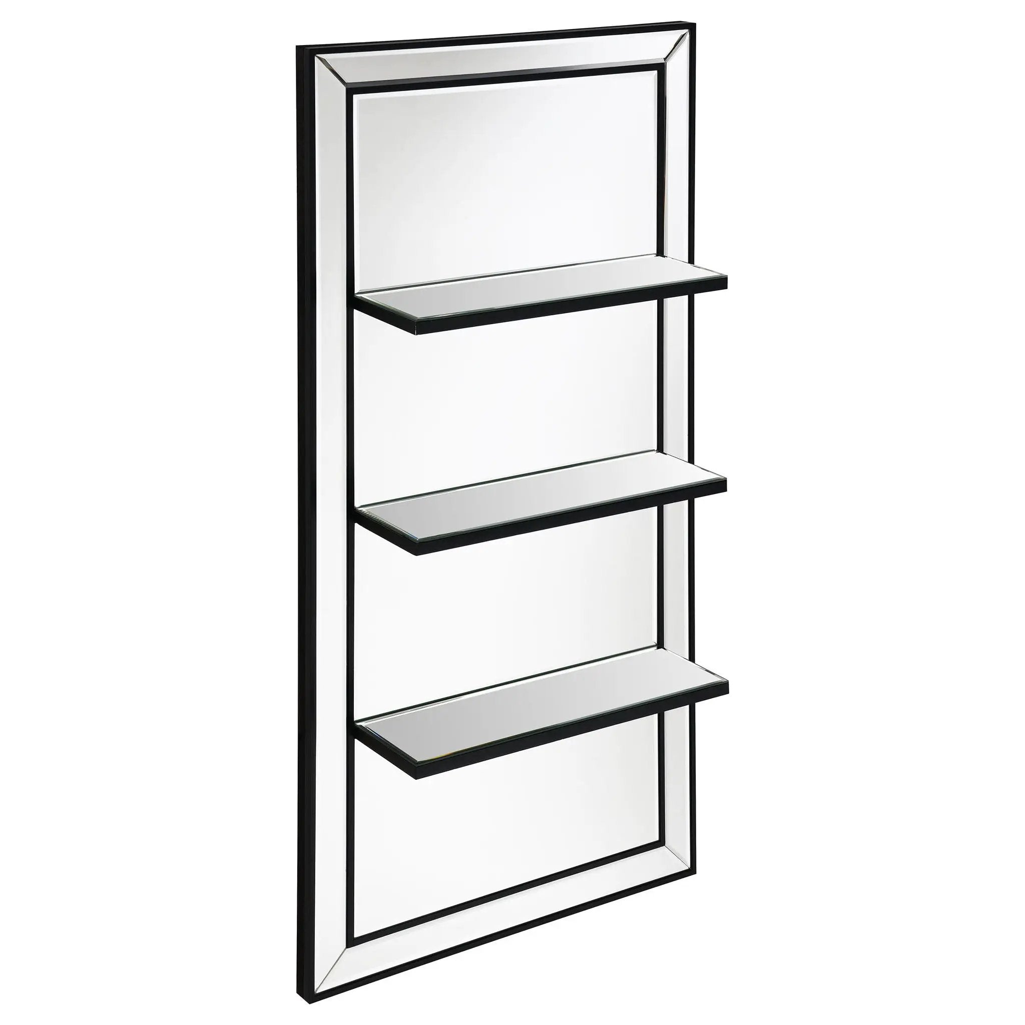 Oriel 24 x 47 Inch Rectangular 3-Shelf Wall Mirror Silver by Unique Piece Furniture