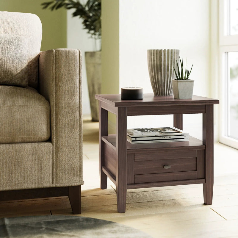 Warm Shaker - End Table - Warm Walnut Brown by HouseOfZazla
