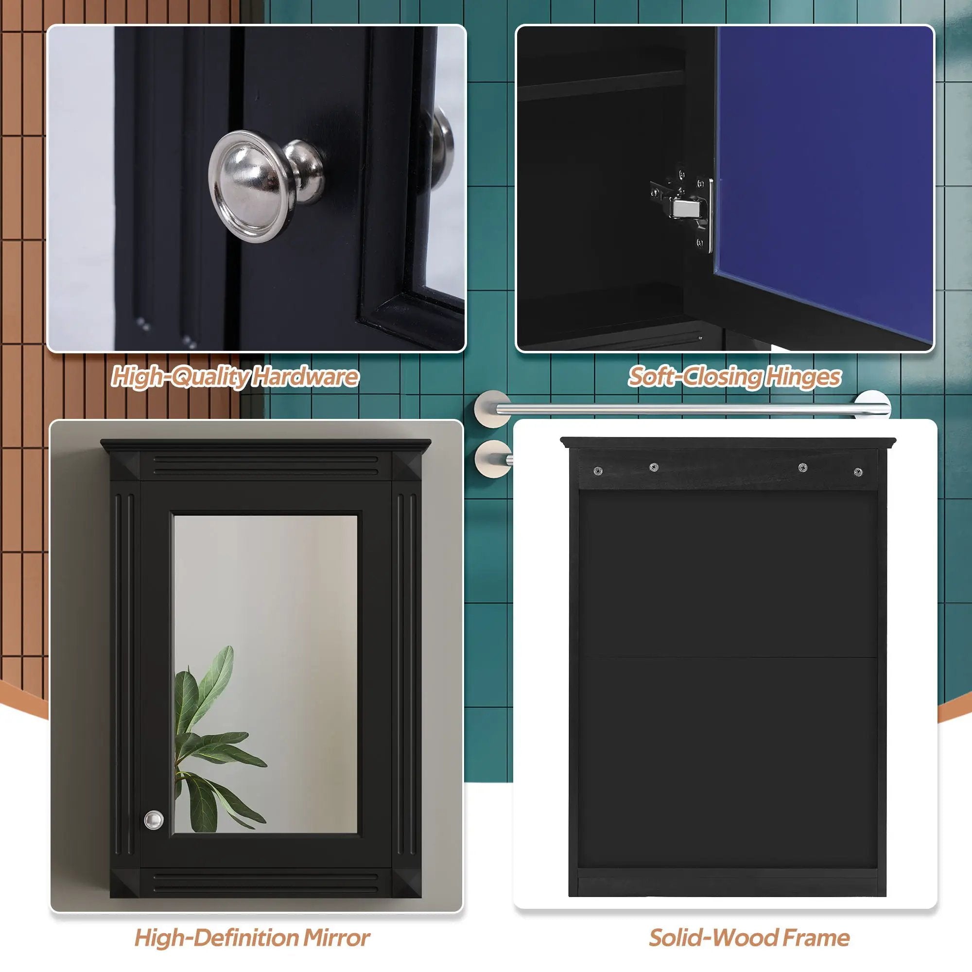 Wall Mounted Bathroom Storage Medicine Cabinet For Over Toilet With Mirror by HouseOfZazla