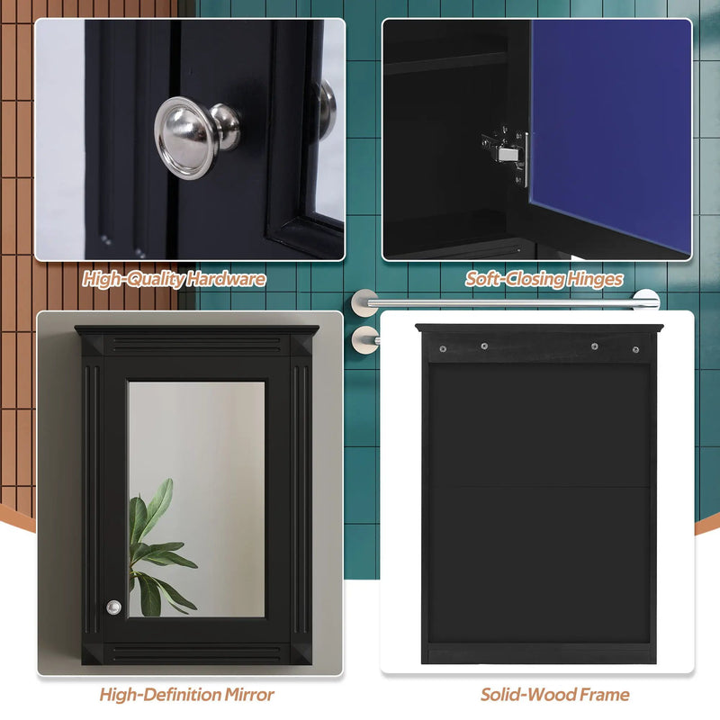 Wall Mounted Bathroom Storage Medicine Cabinet For Over Toilet With Mirror by HouseOfZazla