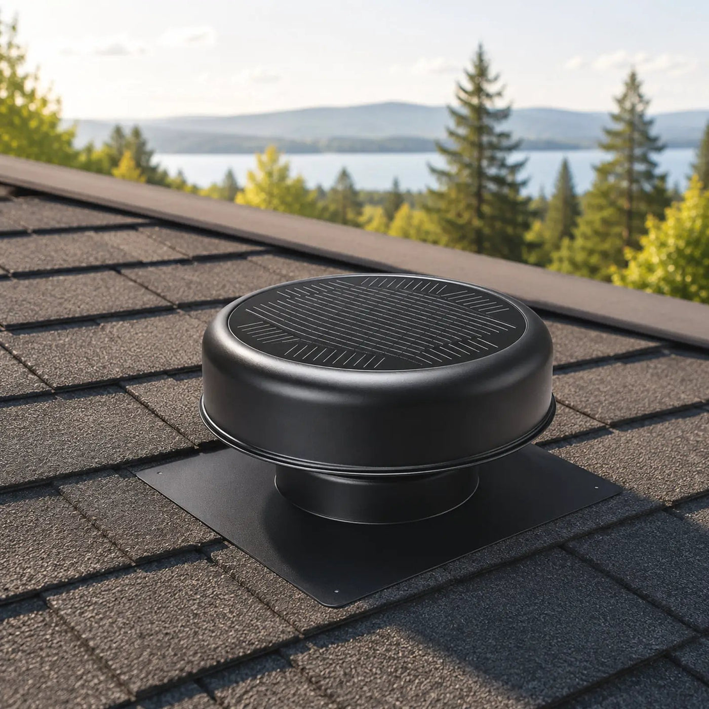 12" Flush Mount Round Solar Roof Vent Fan, 30W Dual Power by HouseOfZazla
