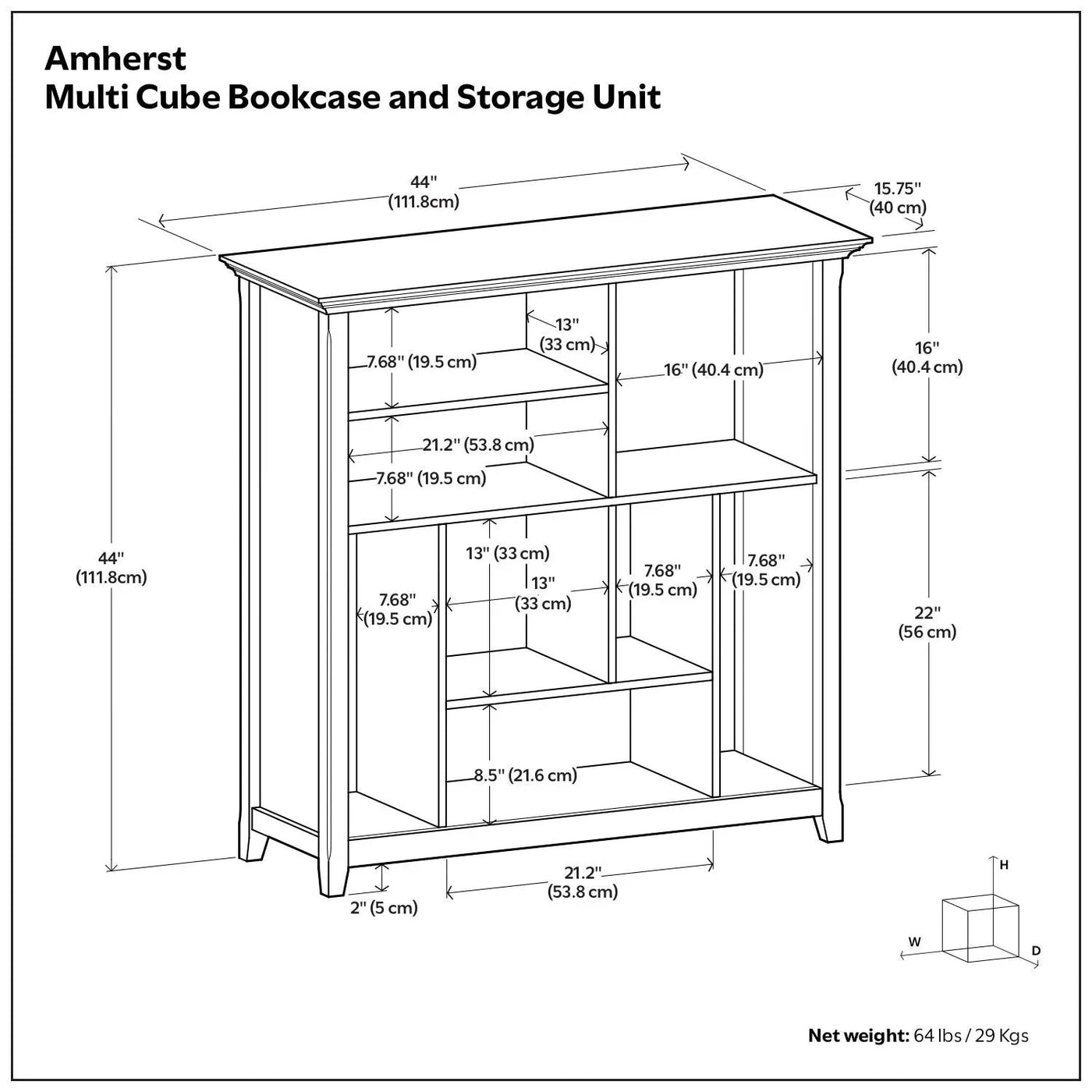 Amherst - Multi Cube Bookcase And Storage Unit by HouseOfZazla