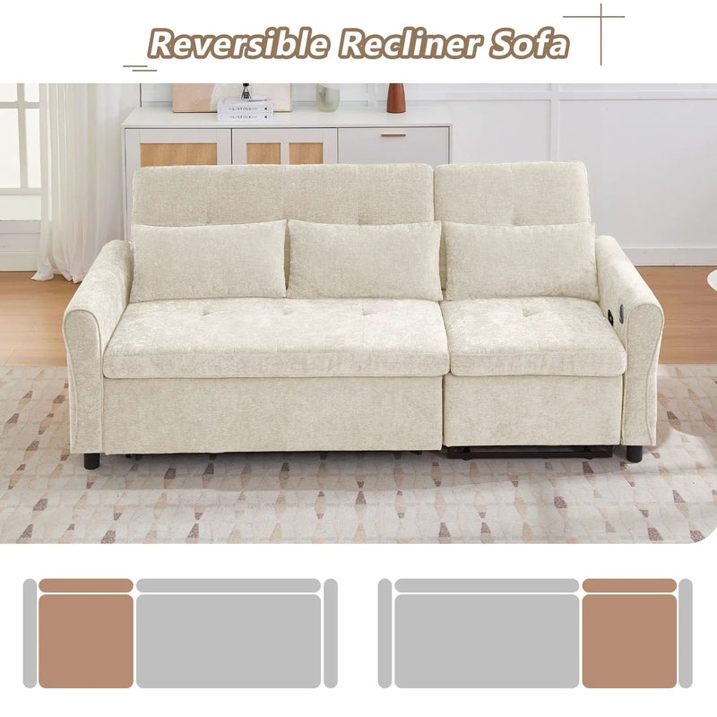 3 Seater Sofa Bed And Reversible Recliner by Unique Piece Furniture