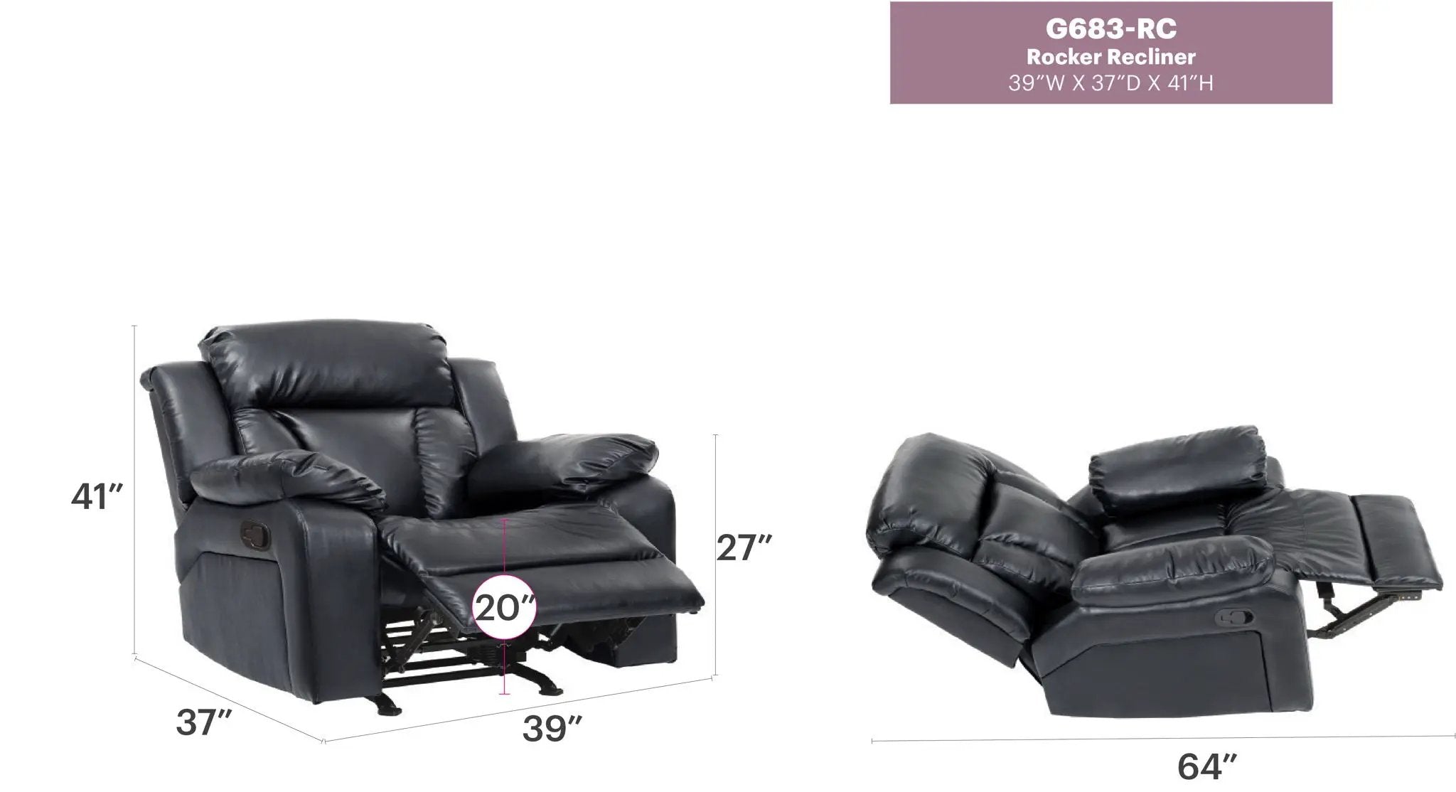 Comfortable Rocking Motion Recliner by Unique Piece Furniture