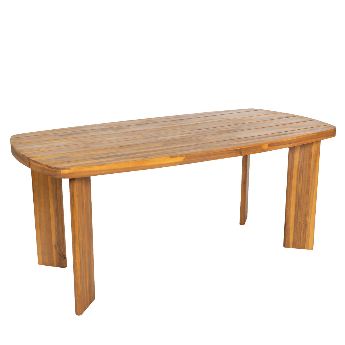 7-Piece Acacia Wood Outdoor Dining Set with Cushioned Arm Chairs - Teak Finish, photo 10 of 10