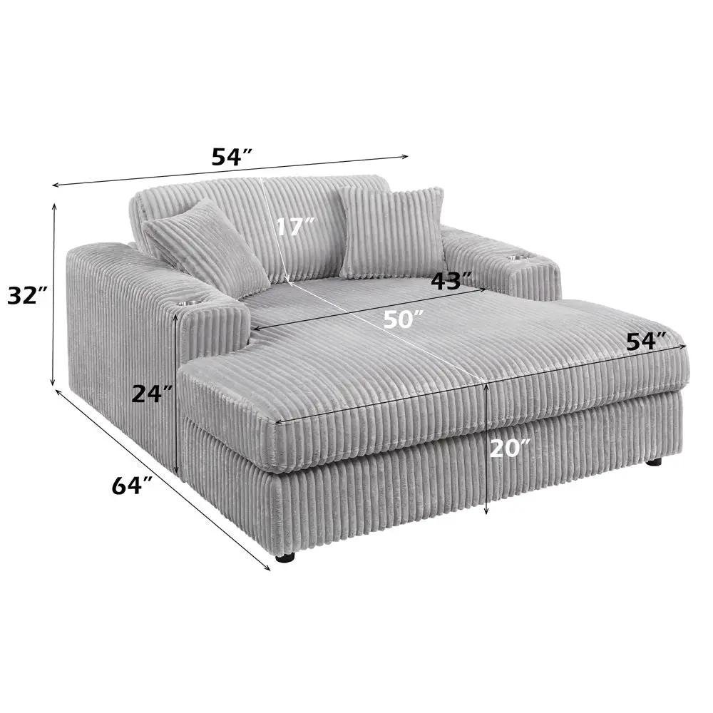 Hilde - Chaise With 2 Pillows by Unique Piece Furniture