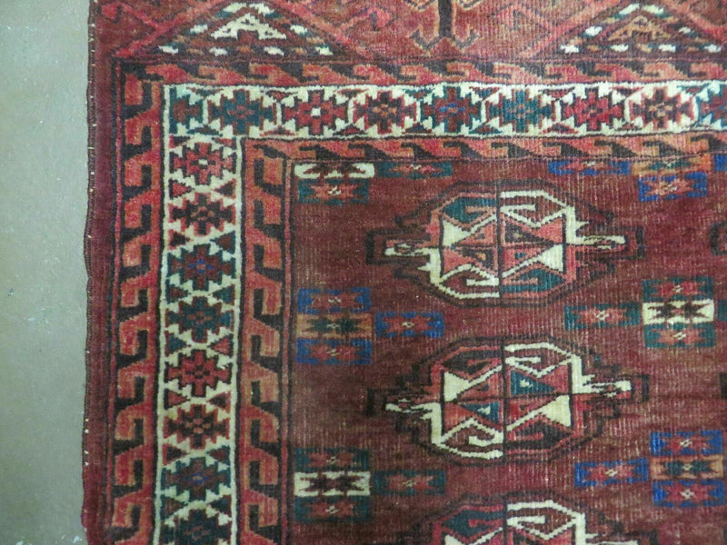 2.5' X 4' Antique Handmade Bokhara Turkoman Yamud Wool Rug Kilim Backing NICE by Jewel Rugs